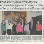 PANS intensyfikuje współpracę w ramach programu Erasmus+ z University of Security Management w Koszycach