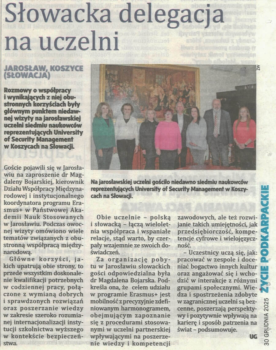 Słowacka delegacja na uczelni