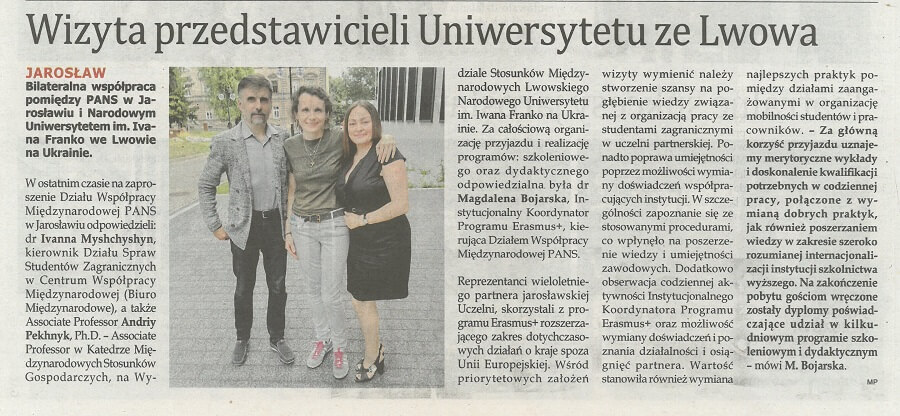 Wizyta przedstawicieli Uniwersytetu ze Lwowa