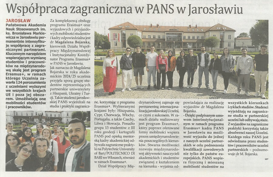 Współpraca zagraniczna w PANS w Jarosławiu