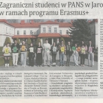 Zagraniczni studenci w PANS w Jarosławiu w ramach programu Erasmus+